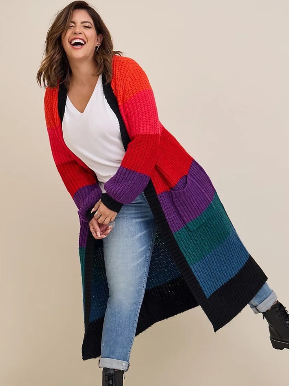 Torrid Chunky Multi Color Duster Sweater